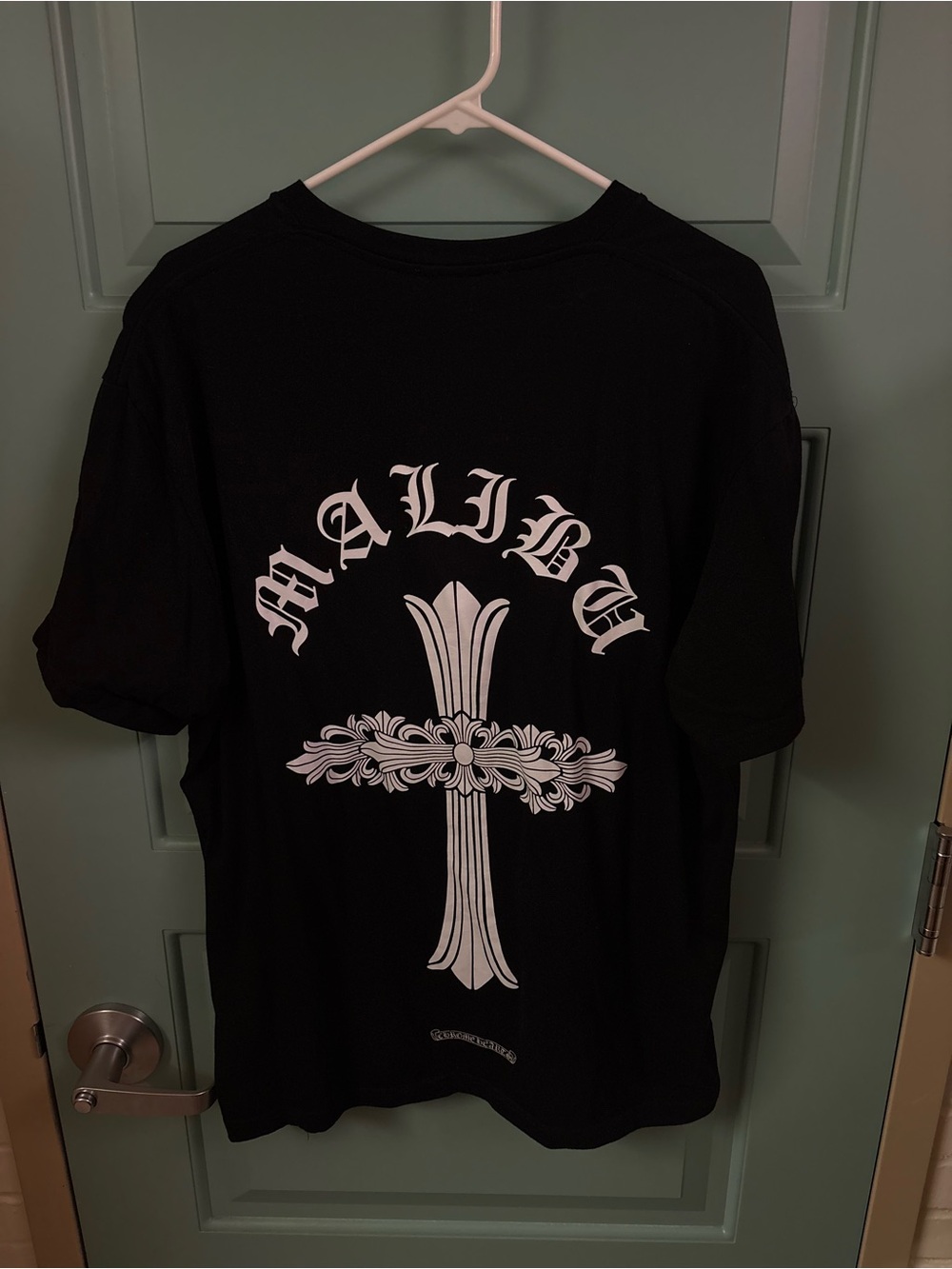 Chrome Hearts Malibu Black Graphic Cross Short-Sleeve Tee